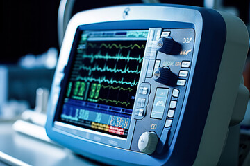 Obraz premium An array of advanced medical equipment and devices arranged in a modern operating room, illustrating cutting edge technology in healthcare facilities.