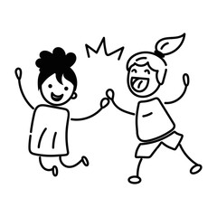 Here’s a doodle icon of happy children 
