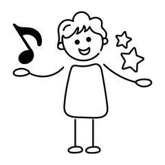 Here’s a doodle icon of happy boy 