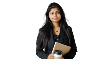 Indian business woman,Isolated on a transparent background.