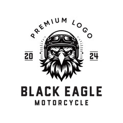 Black eagle motorcycle logo emblem