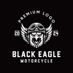 Black eagle motorcycle logo emblem