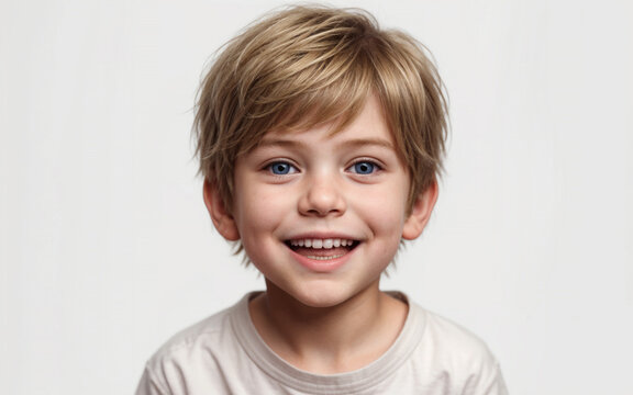 An image of a boy with an expression of joy and happiness on his face, representing positive emotions and childlike innocence