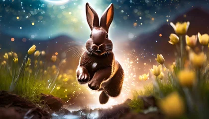 Gordijnen Chocolate Easter Bunny © The Perfect Moment