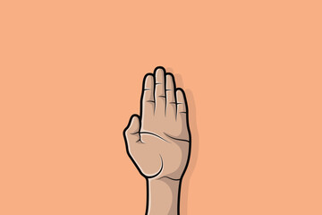 Counting People Hand vector illustration. People hand objects icon concept. Open palm showing number five vector design.
