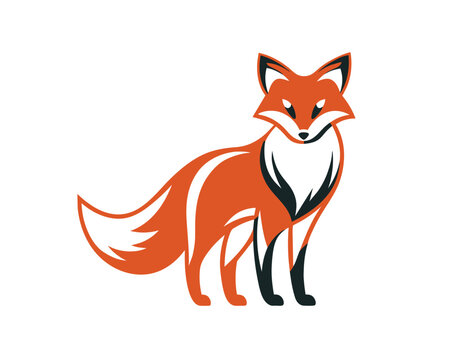 Fox similar silhouette logo design
