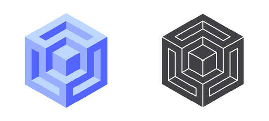 Obraz premium Abstract shape icon isolated on white background. Geometric logotype designs. Vector illustration.