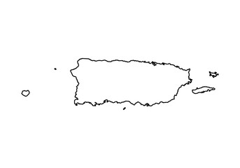 Mapa de Puerto Rico de color negro.  © Gabrieuskal
