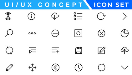  ui ux concept icon set, user interface icon set collection.