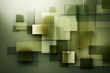 abstract geometric background with 3d squares in green and khaki tones.