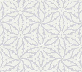 Floral ornamental pattern. Flowers and leaves background in medieval european style. Seamless flourish Lace nature decor.