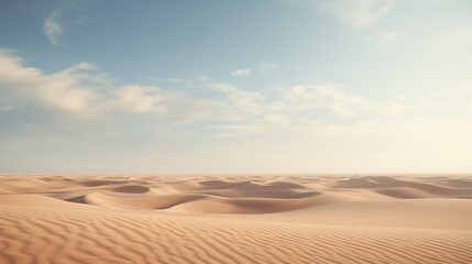 Fototapeta na wymiar Minimal and cinematic a wide shot captures the serene beauty of desert dune