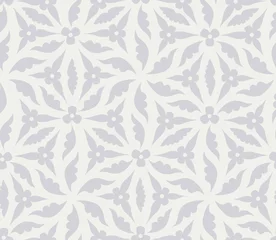 Schilderijen op glas Floral ornamental pattern. Flowers and leaves background in medieval european style. Seamless flourish Lace nature decor. © Terriana