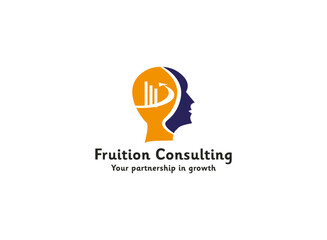 Brain Coaching Consulting Logo Design Vector Icon Illustration. 