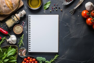 food menu mockup with Kitchen utensils on background, blank space for your text