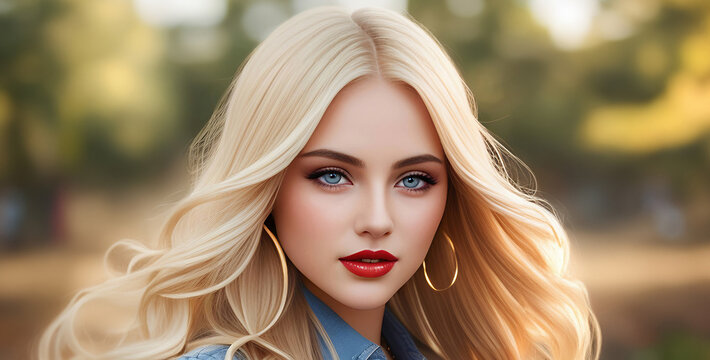 Sexy woman with blonde hair and blue eyes close up. Portrait of a beauty Romantic Sexy woman. Sexy sensual romantic blonde woman, beautiful girl. Sexy model, closeup portrait.