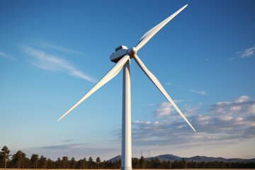 Fototapeta premium Serene sky with graceful wind turbines, creating a tranquil and sustainable energy scene.
