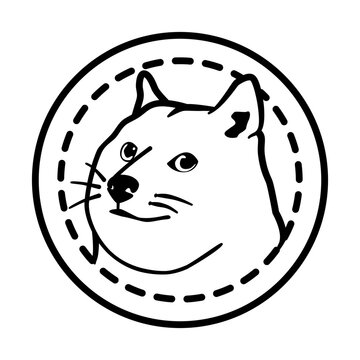 doge coin cyptocurrency token vector icon