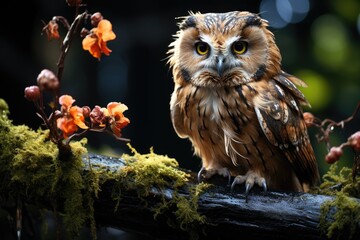 Majestic owl protecting its natural habitat., generative IA