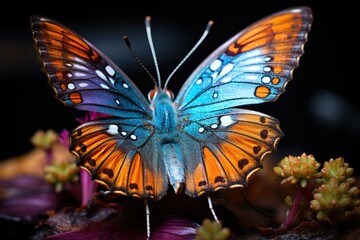 Macro butterfly vibrant colors and fascinating details., generative IA