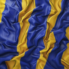 a blue and yellow striped fabric
