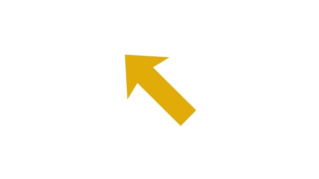 Arrow pointing to the right on a transparent  background. Social media scroll arrows. Swipe up the animation button. Arrow animation on a black background.4K video. Cartoon animation. 