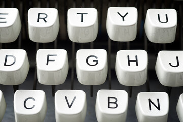 Close-up of the keys of an old typewriter