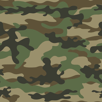 
Army seamless camouflage pattern, classic vector background. Texture masking
