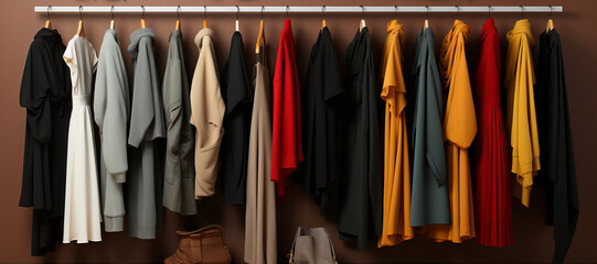 A curated capsule wardrobe with a limited selection of versatile and timeless clothing pieces.