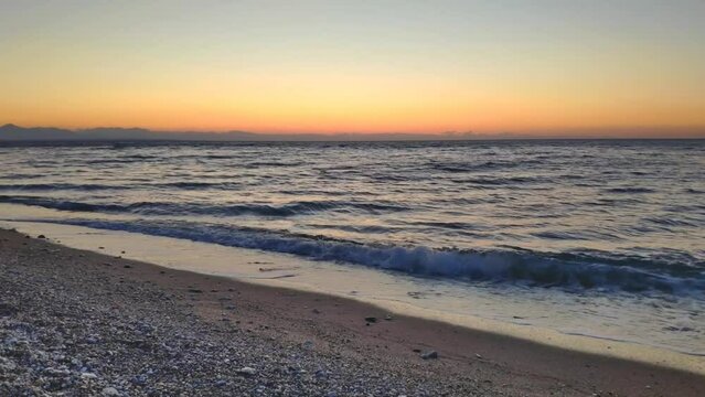 sunset on the beach calm sea