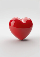 realistic red 3d heart illustration for holidays