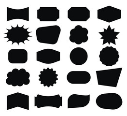 Dies labels stickers simple shapes black on white background vector