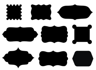 Die labels stickers vintage black on white background vector