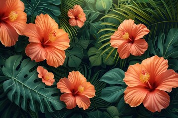 Fototapeta premium Flowers in the garden Background