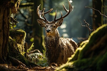 Adaptable deer in different natural scenarios., generative IA