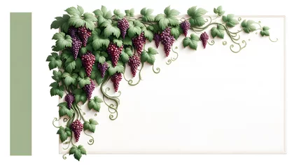 Fotobehang Vigne avec grappes de raisin qui retombent en cascade  © Christophe