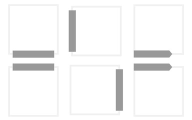 Blank photo frame set with caption bar, vector illustration of blank photo frame in grey