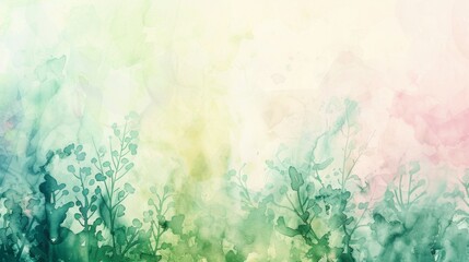 Fototapeta na wymiar Abstract floral watercolor background. Artistic wallpaper design with copy space. Spring and nature concept for textile, poster, and invitation