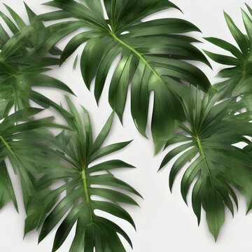 Transparent background Realistic palm leaves