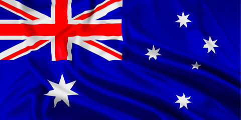 The Flag of Australia Rippled