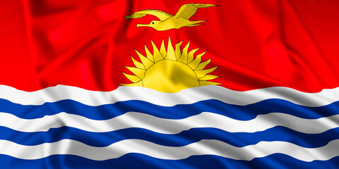 The Flag of Kiribati Rippled
