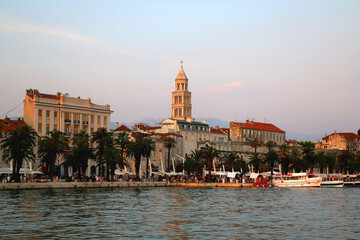 Fototapeta premium Historical city centre of Split, Croatia. Beautiful view of the promenade.