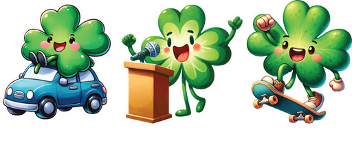 St. Patrick's Day theme children's t-shirt design vector watercolor clipart