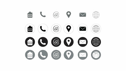 Creative and Beautiful Contact Us Icon Set for Communication