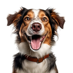 Fototapeta premium Very happy smiling dog portrait isolated on transparent background