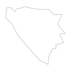 Bosnia and Herzegovina country simplified map. Black dotted outline contour. Simple vector icon.