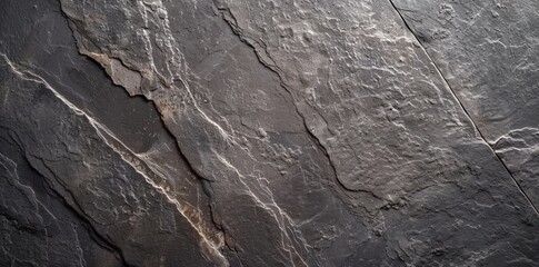 A detailed view of a rock wall showing multiple deep cracks running through the surface, revealing the weathered nature of the stone.