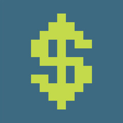 pixel style dollar sign minimal vector design