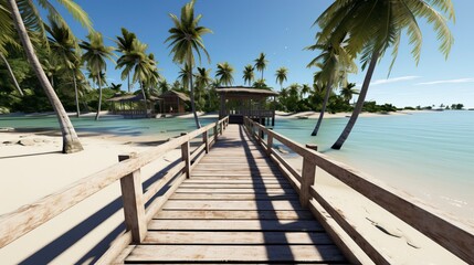A pristine remote island with white sandy beaches. Sea Beach Landscape
