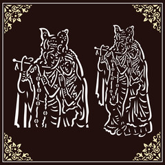 Radha krishna vector art.